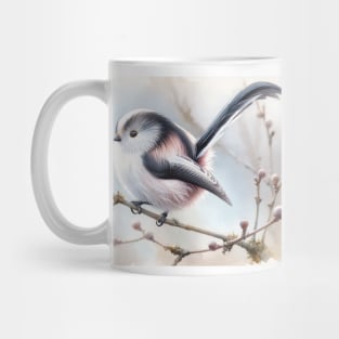 Colorful Long-Tailed Tit - Watercolor Bird Mug